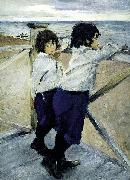 Valentin Serov Children. Sasha and Yura Serov France oil painting artist